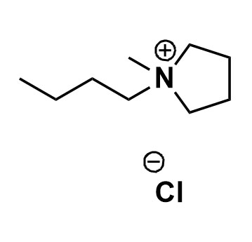 Image of Molecular Structure of 1-Butyl-1-methylpyrrolidinium chloride, 479500-35-1 PYR14 Cl